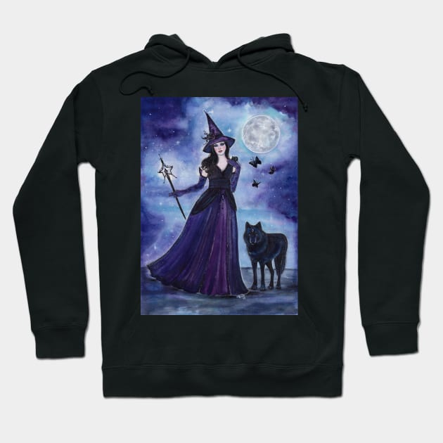 Witch and black wolf by Renee Lavoie Hoodie by ReneeLLavoie